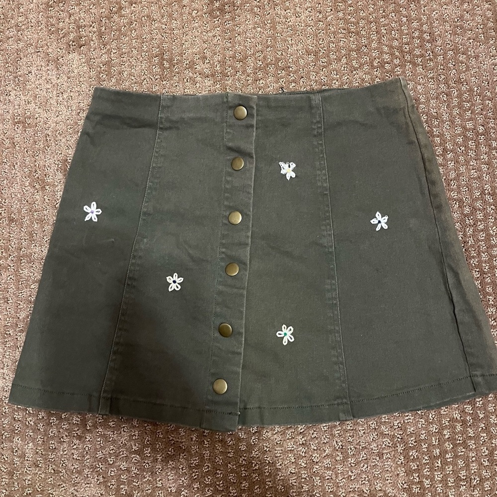 White Crow Skirt, Deep Green, Size Medium